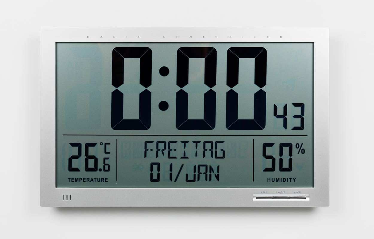 Digitale XL-Funkuhr mit Temperatur Digitale XL-Funkuhr mit Temperatur