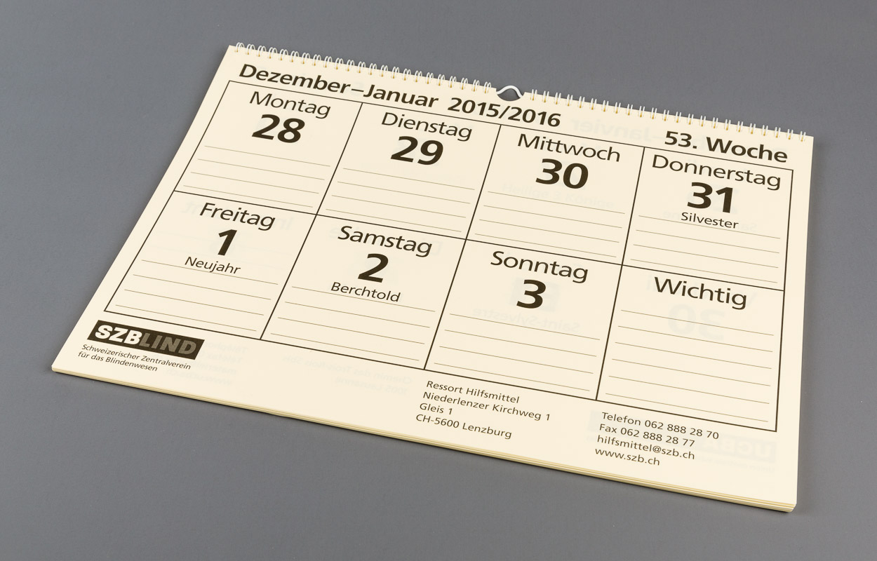 Kalender A3 deutsch/französisch 2026 kontrastreich, Wochenansicht Kalender A3 deutsch/französisch 2026 kontrastreich, Wochenansicht